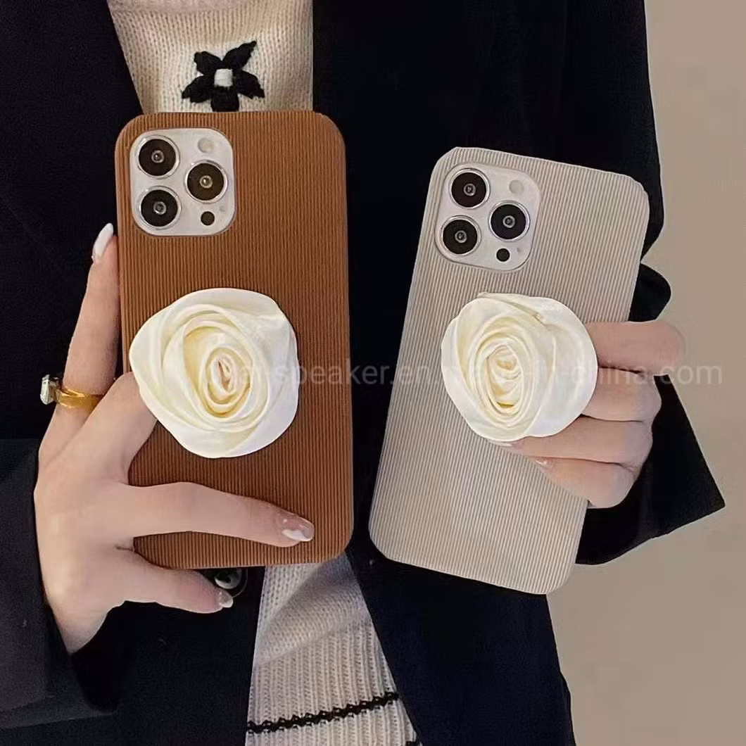 New Elegant Designer Style Flower Rose Mobile Phone Holder Cell Phone Case Cover