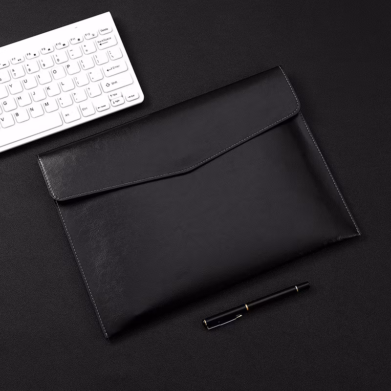 Red PU Leather A4 File Folder Document Holder Waterproof Portfolio Envelope Folder Case with Snap Closure