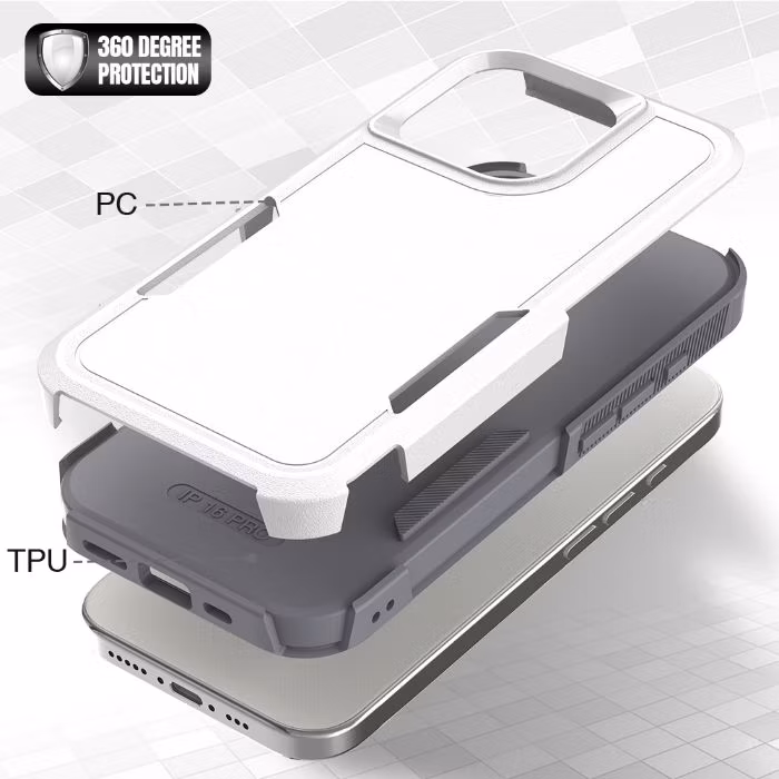 Purple TPU PC Shockproof Protective Cover Case for IP16PRO