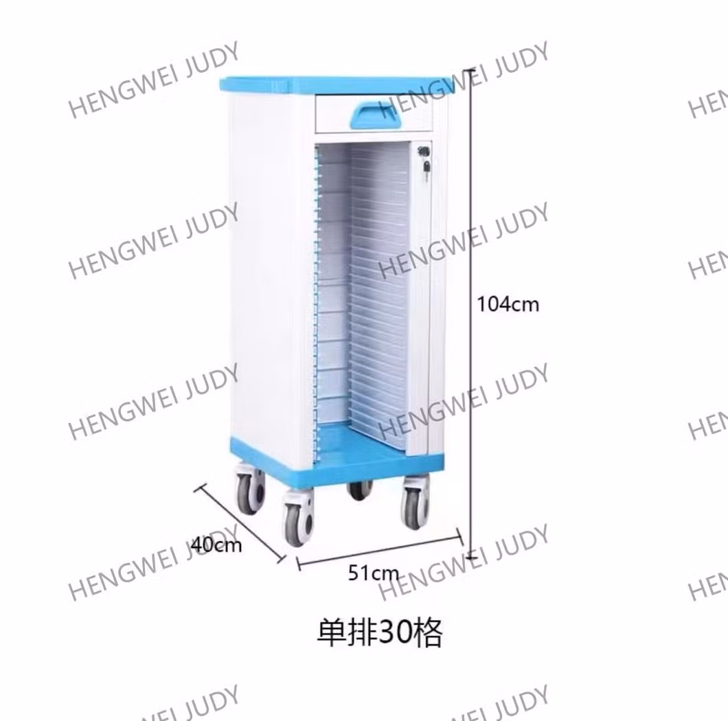 Hospital ABS Plastic Folder Record Cart 100 Cases History Trolley for Patient