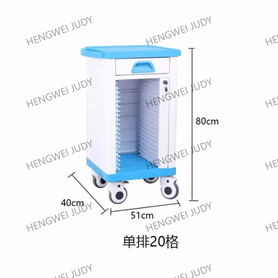 Hospital ABS Plastic Folder Record Cart 100 Cases History Trolley for Patient