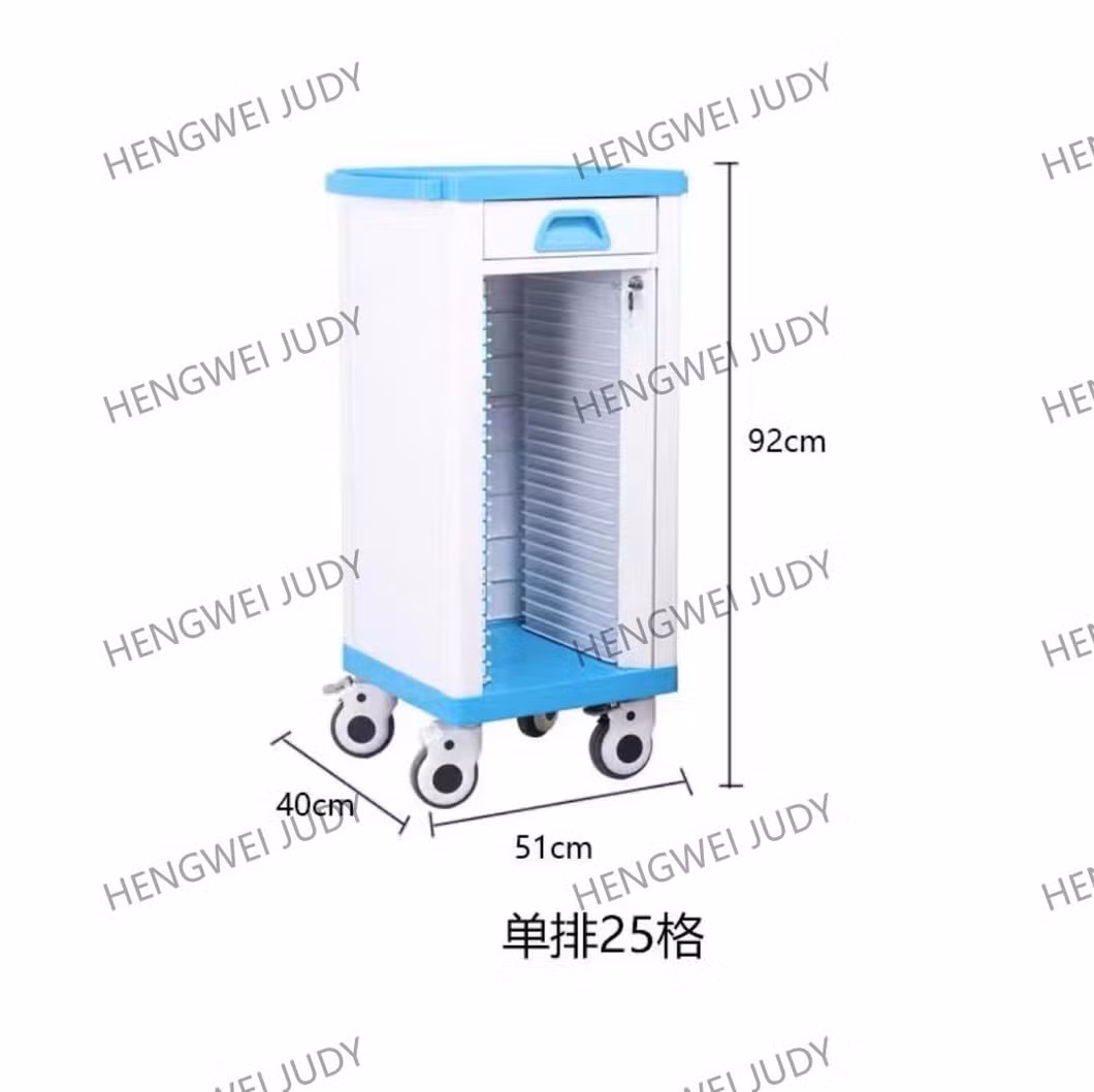 Hospital ABS Plastic Folder Record Cart 100 Cases History Trolley for Patient