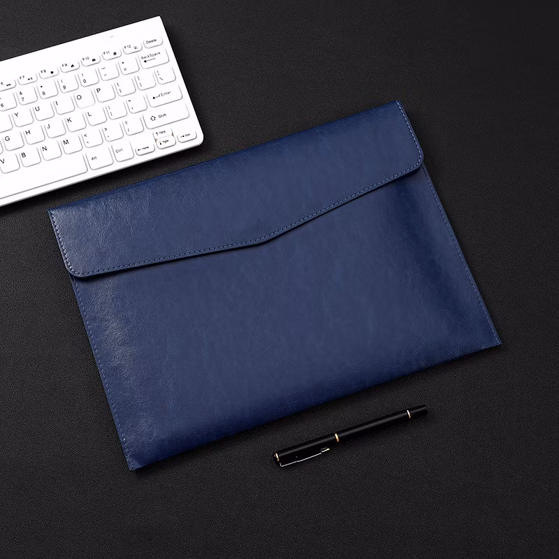 Red PU Leather A4 File Folder Document Holder Waterproof Portfolio Envelope Folder Case with Snap Closure