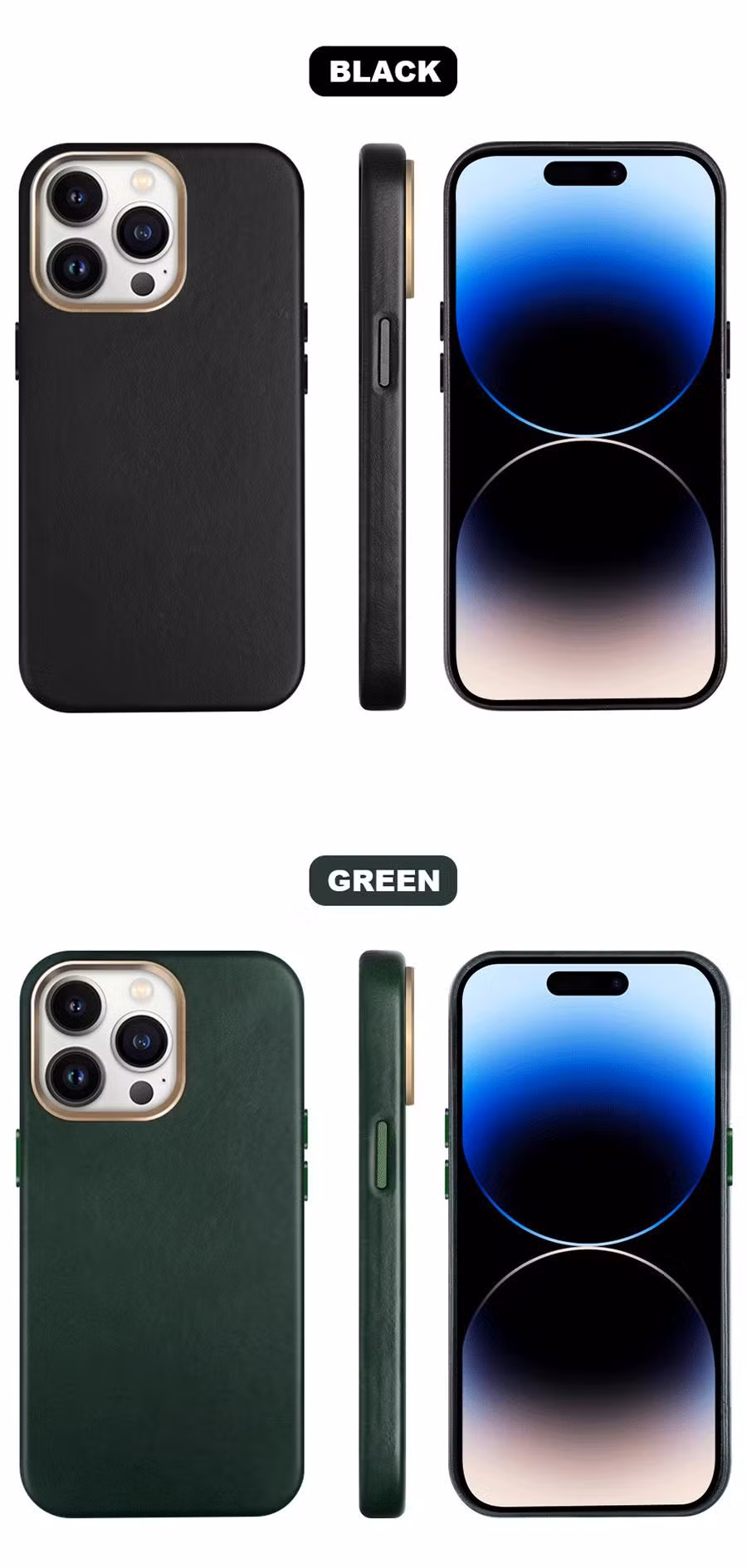 Newest Design Real Leather Mobile Phone Case Magsafe for iPhone 14 Cover