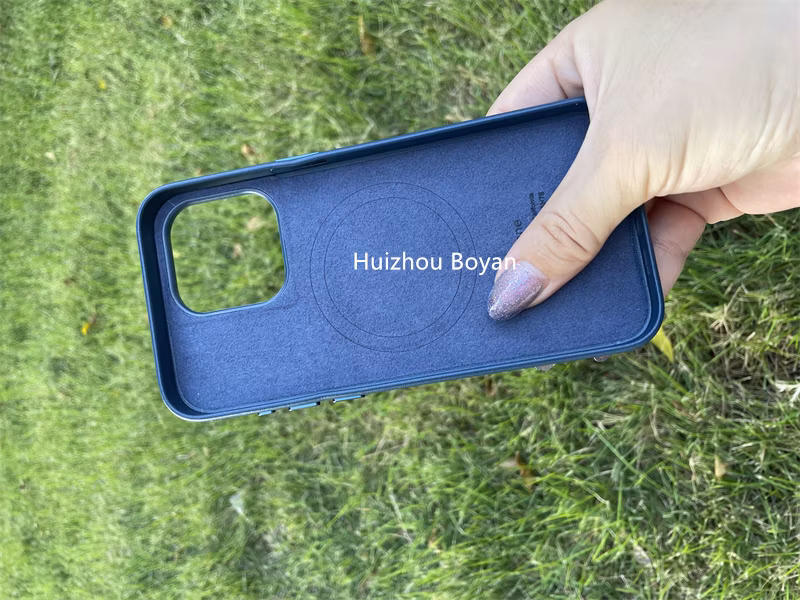 Wholesale Phone Case Leather Case with Magsafe for Phone 15 15puls 15PRO 15 PRO Max 16 16puls 16PRO 16 PRO with Dark Purple