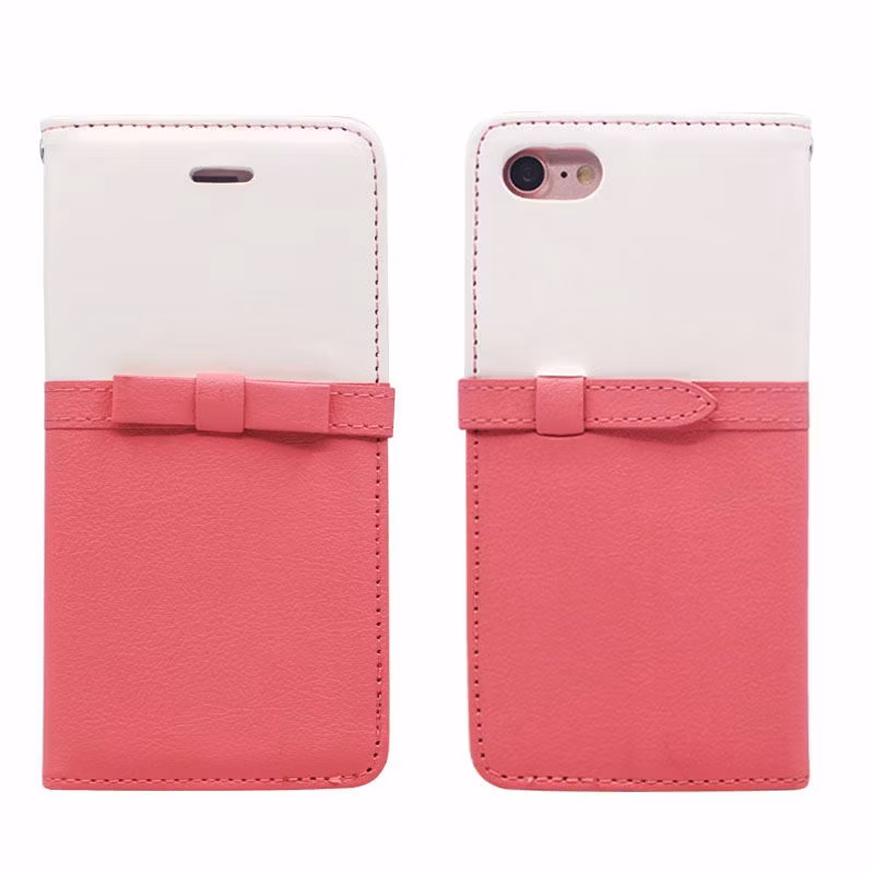 New Design Fashion Bow-Tie Case Flip Wallet Leather Case for iPhone X