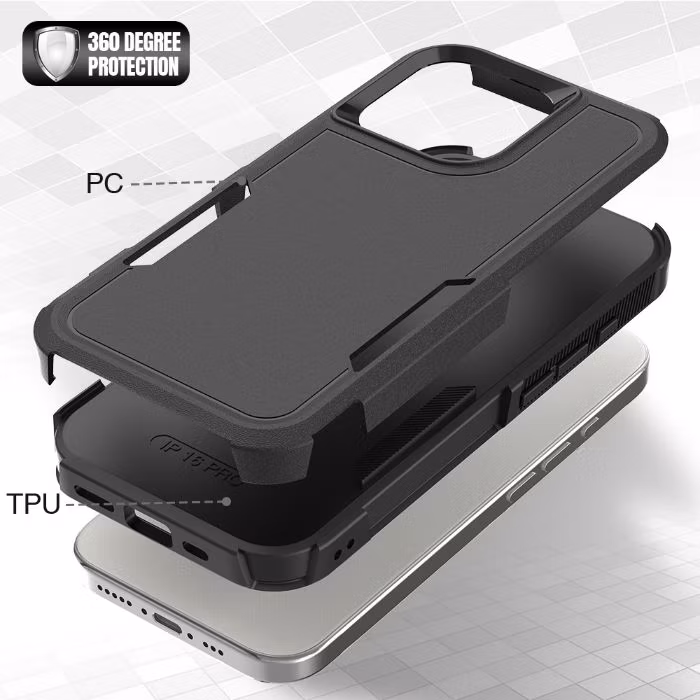 Purple TPU PC Shockproof Protective Cover Case for IP16PRO