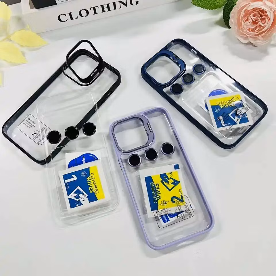 New Luxury Stand Stick Designer Mobile Cell Phone Accessories Back Cover for Fundas Phone 11 12 13 14 15 PRO Max Clear Cases