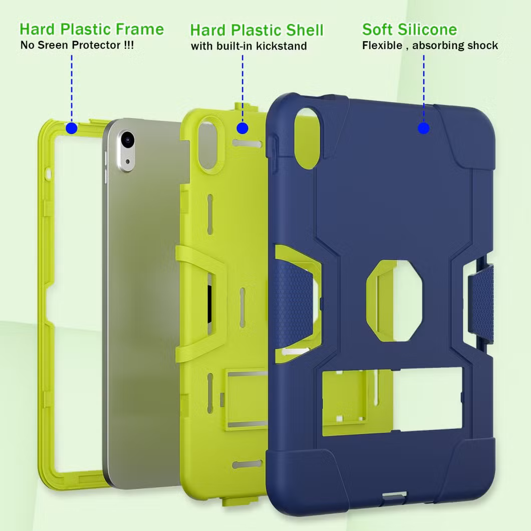 iPad 10 A2777 Tablet PC Silicone Case with Shockproof Protection Foldable Kickstand