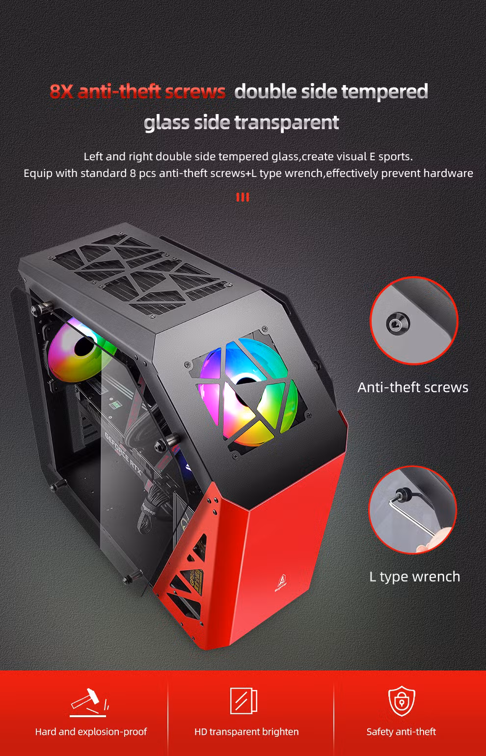 Segotep Themis Gaming Case, Special Design Chassis, Samll Tower ATX Case