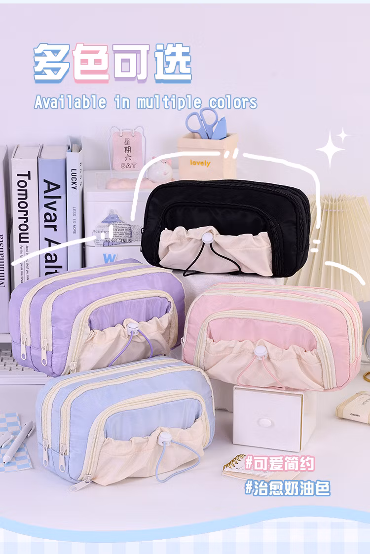 Wholesale School Supplies Pencil Case for School Pen Bags Zipper Pencil Pouch Custom Logo Cloth Pencil Bag