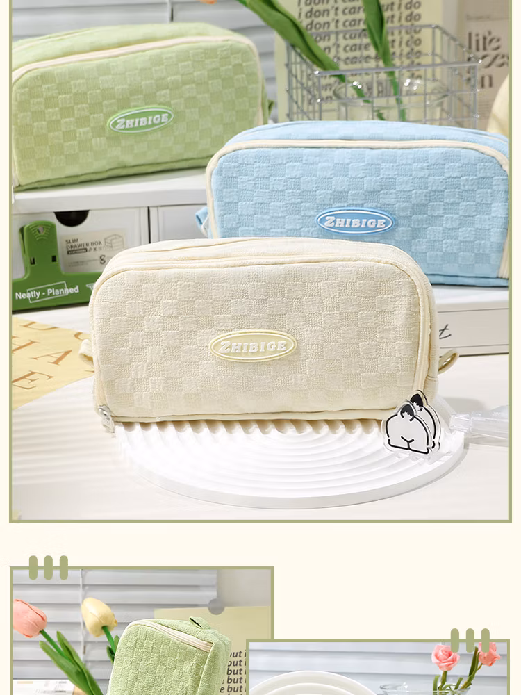 Colorful Large Storage Pencil Case Pen Bag with Zipper Large Capacity Cosmetic Bag High Appearance Stationery Pen Pouch