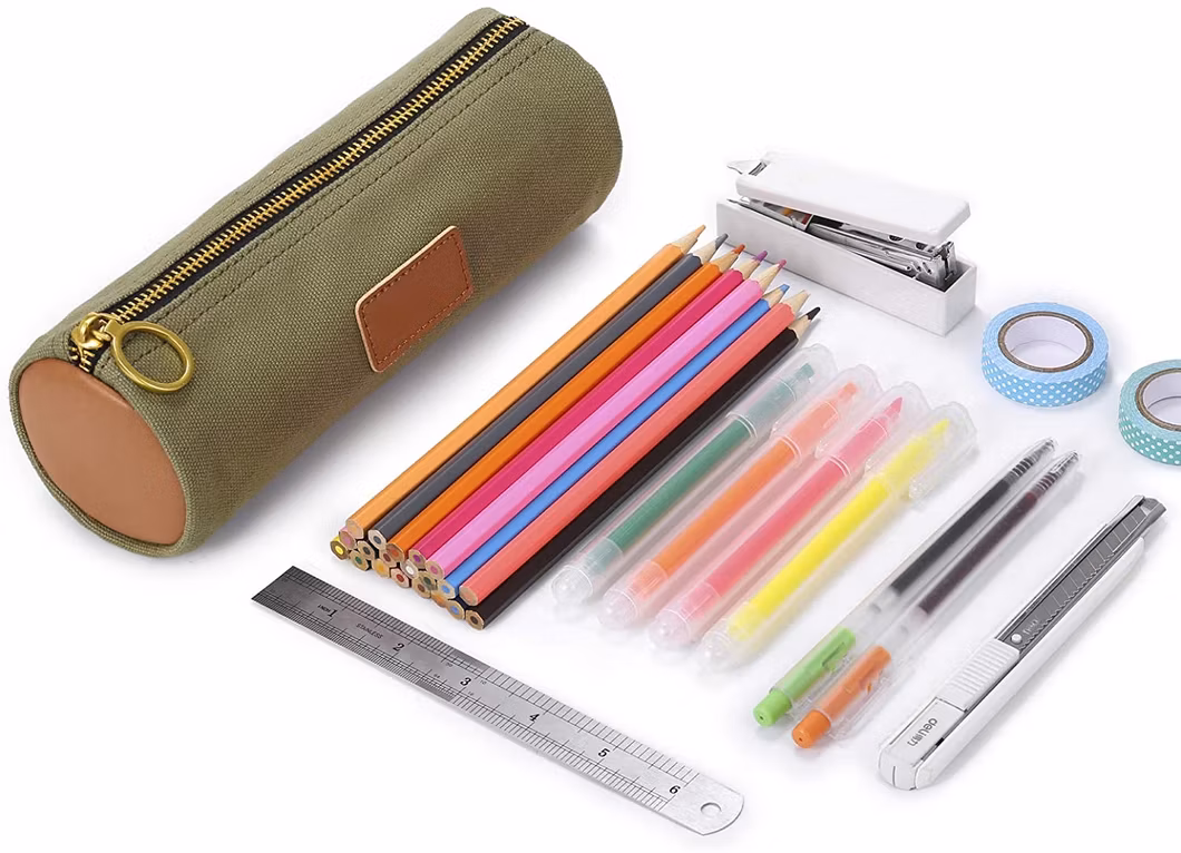 Canvas Blank Zipper Pencil Case