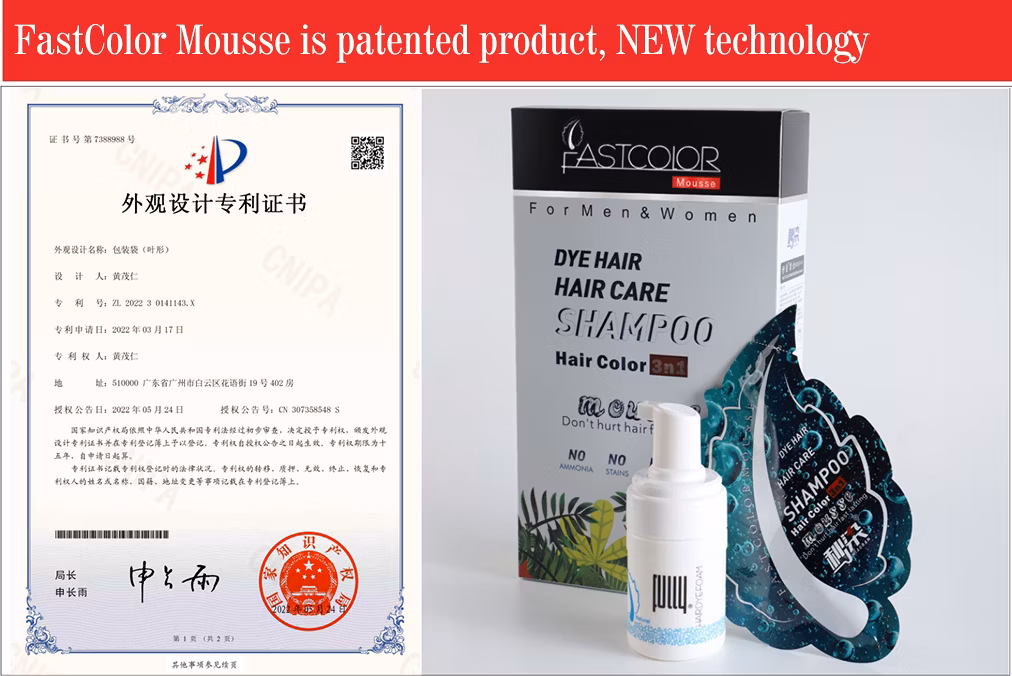 Fully Fastcolor Mousse 10 Mins Hair Color Change Hair Blackening Shampoo Halal Hair Color