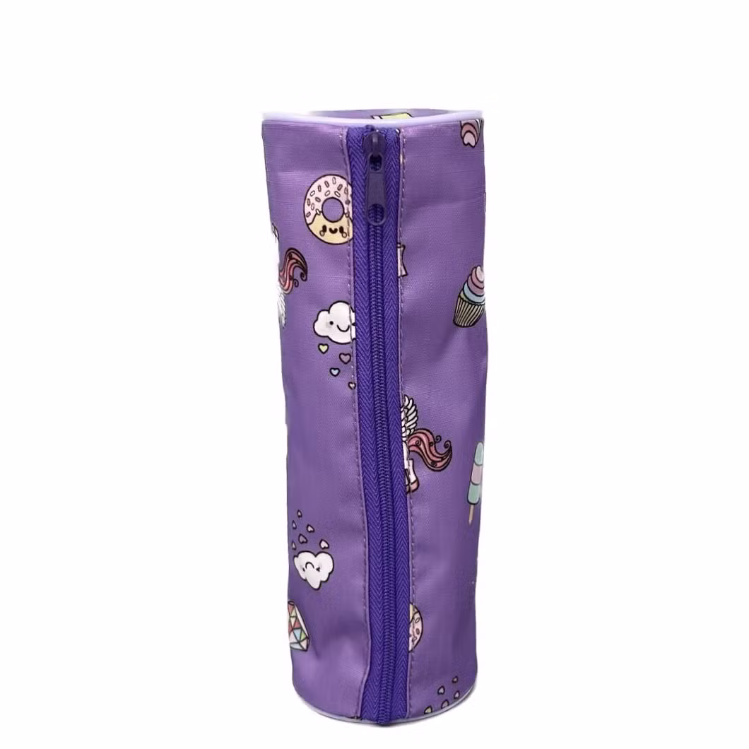 2023 Pencil Case with Polyester Purple Donut for Easy Carrying