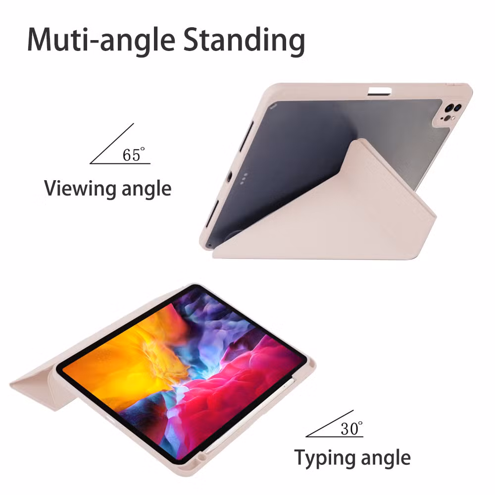 Acrylic Case for Apple iPad PRO 11 Inch Tablet PU Leather Stand Cover with Pencil Holder