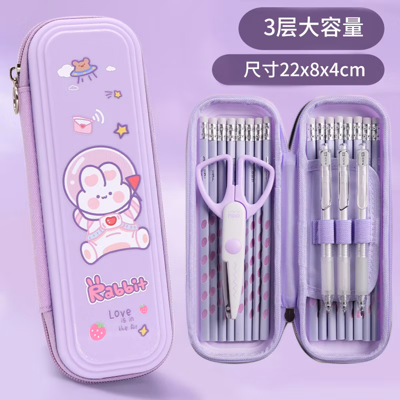 Custom Promotional EVA Zipper Fashion Triangle Pencil Bag Pencil Case for School &amp; Office