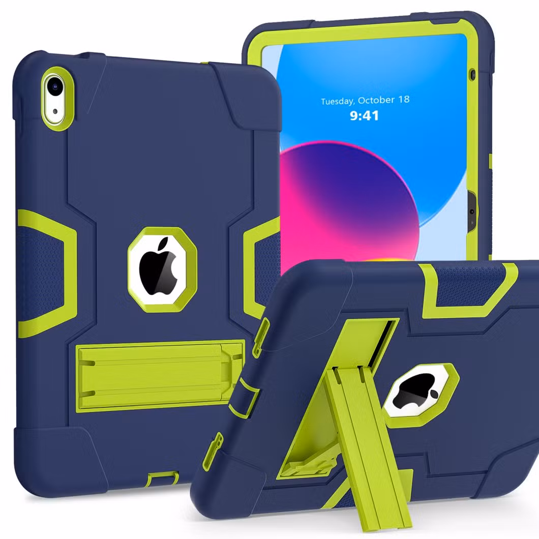iPad 10 A2777 Tablet PC Silicone Case with Shockproof Protection Foldable Kickstand