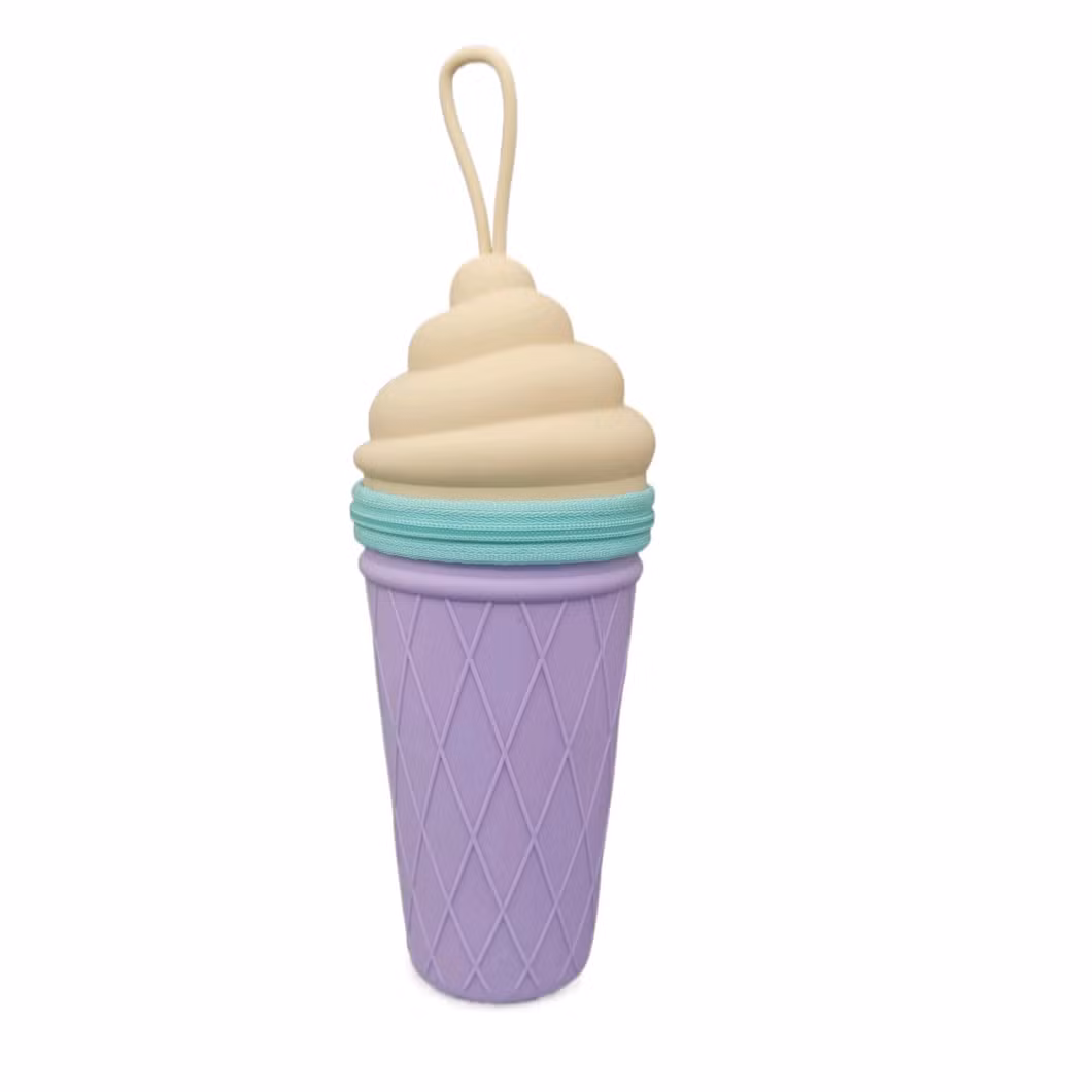 Ice Cream Macaron Style Silicon Pencil Bag Pencil Case