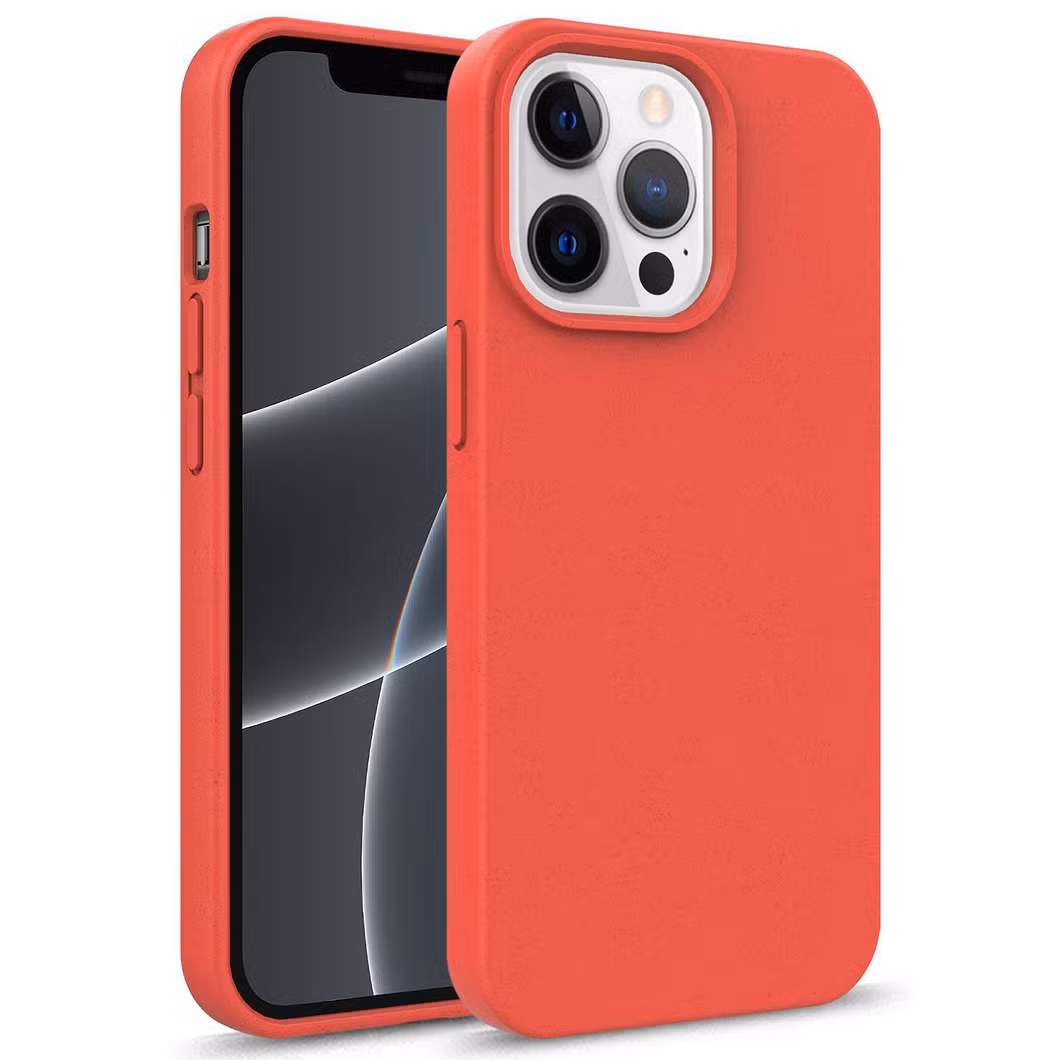 Wheat Straw Environmentally Friendly Degradable Mobile Phone Case Creative Solid Color TPU for I Phone 12/13/14/15