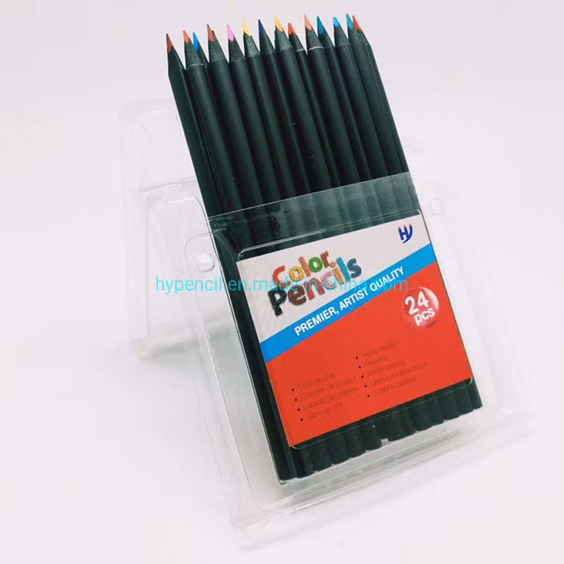 Cbm0712-12 Black Wood Color Pencil in Wooden Case