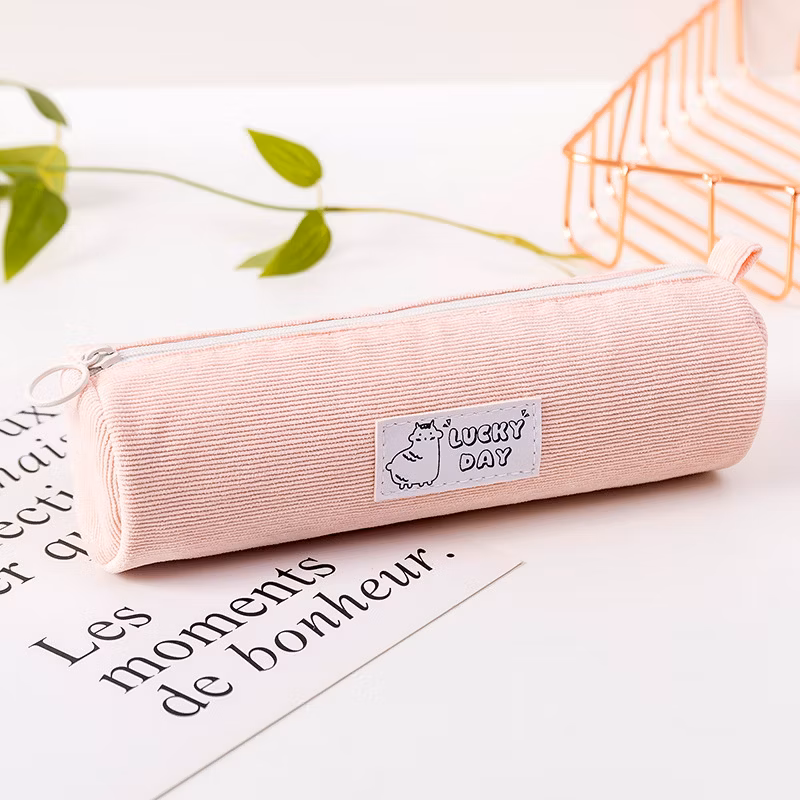Literary Corduroy Pencil Case Ins Net Red Wind Creative Simple Pencil Case Student Storage Stationery Bag