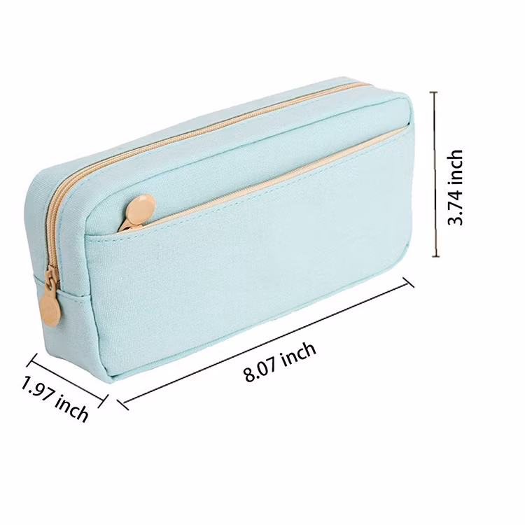 Large Capacity Girls Teen Pen Bag Cute Pink Canvas School Pencil Case