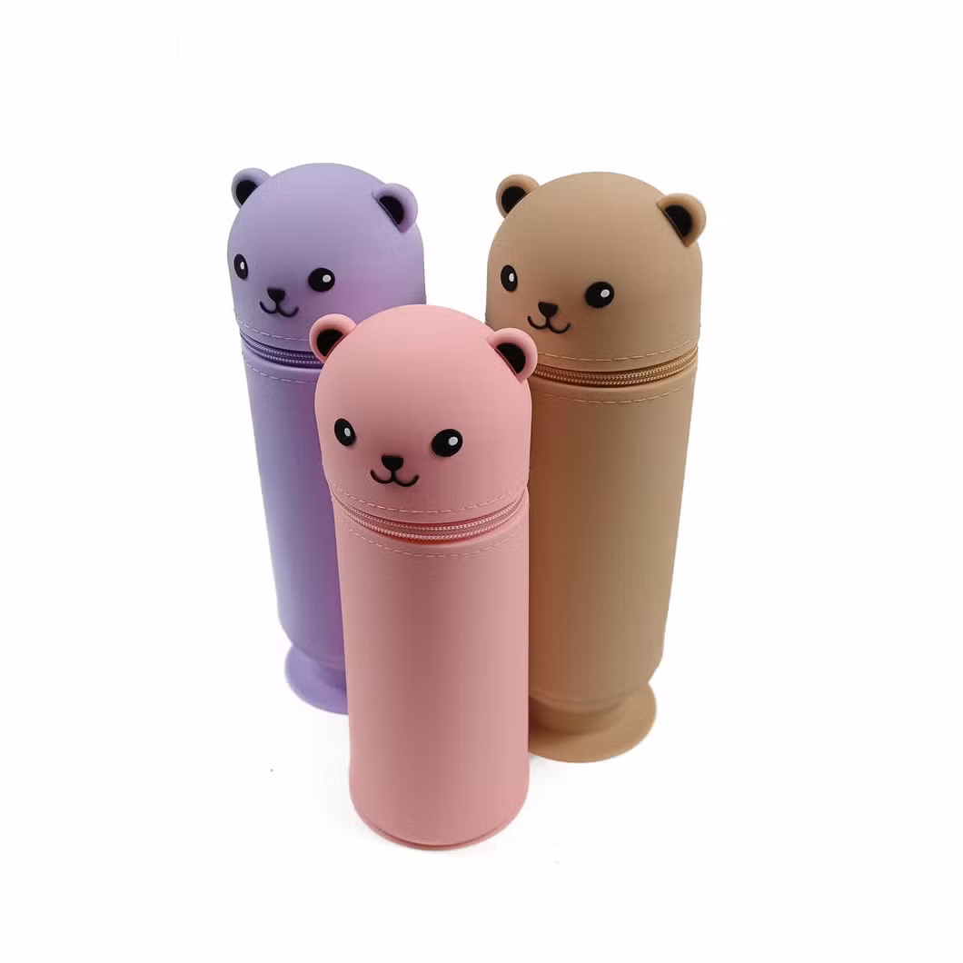 China Manufacturer Wholesale School Stationery Cute Bear Shape Kids Bag Pencil Case