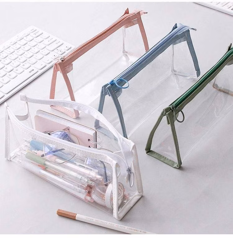 Transparent Pencil Case with Custom Logo School Plastic Large Capacity Pencil Case
