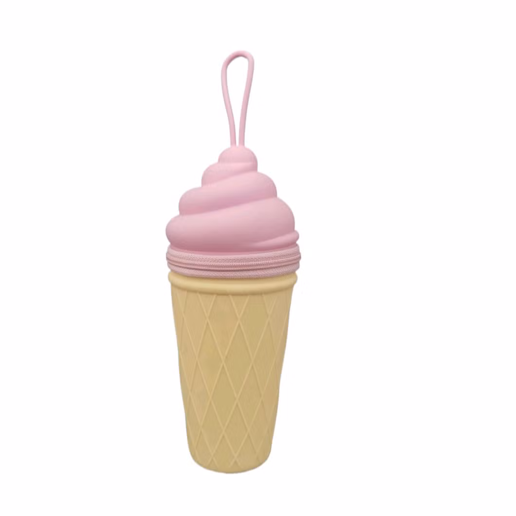Ice Cream Macaron Style Silicon Pencil Bag Pencil Case