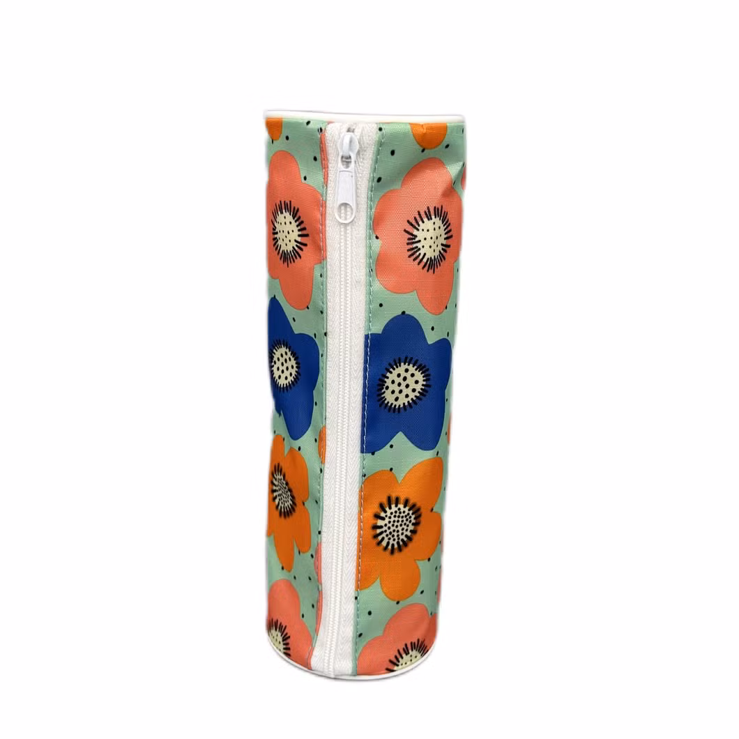The Latest Lightweight and Easy to Carry Girls′ Polyester Flower Pencil Case