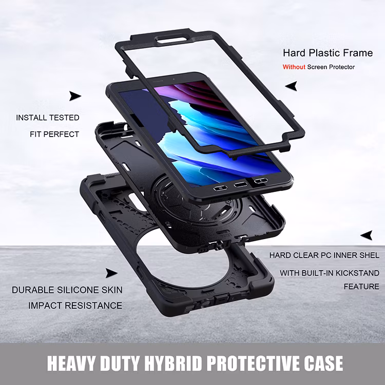 Heavy Duty Shockproof with Pencil Holder Rugged Silicone Tablet Case for Samsung Galaxy Tab Active 3 8.0 Sm-T570/T575