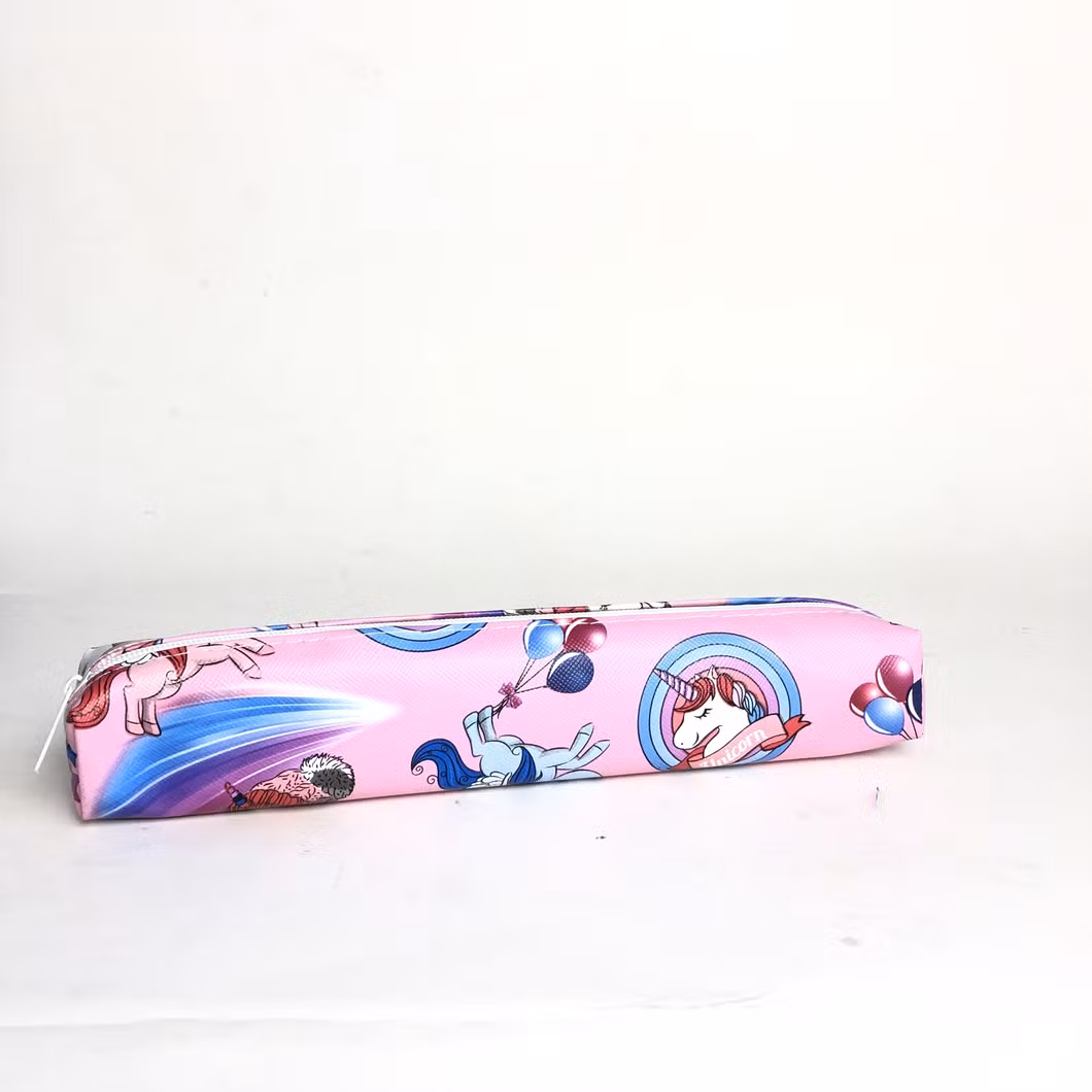 Cute Unicorn Pattern Leather Pencil Case for Students