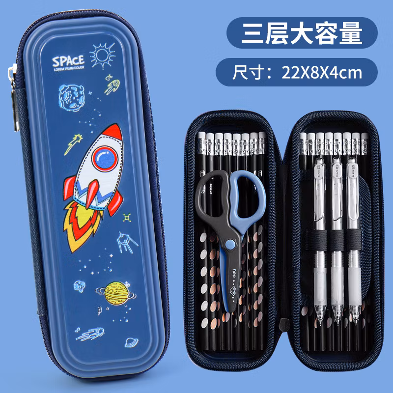 Custom Promotional EVA Zipper Fashion Triangle Pencil Bag Pencil Case for School &amp; Office