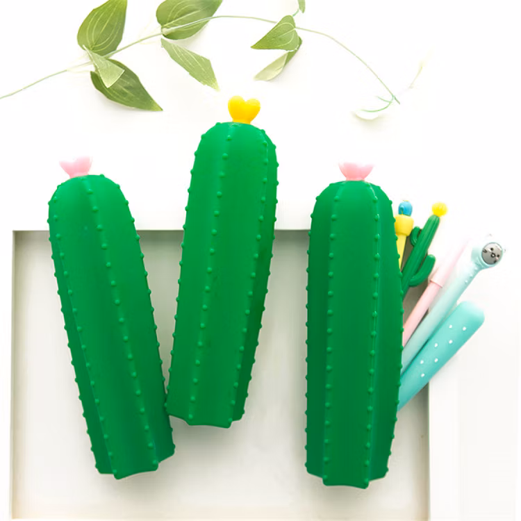 Silicone Cute Vegetable Cactus Simple and Creative Primary and Secondary School Storage Stationery Pencil Bag