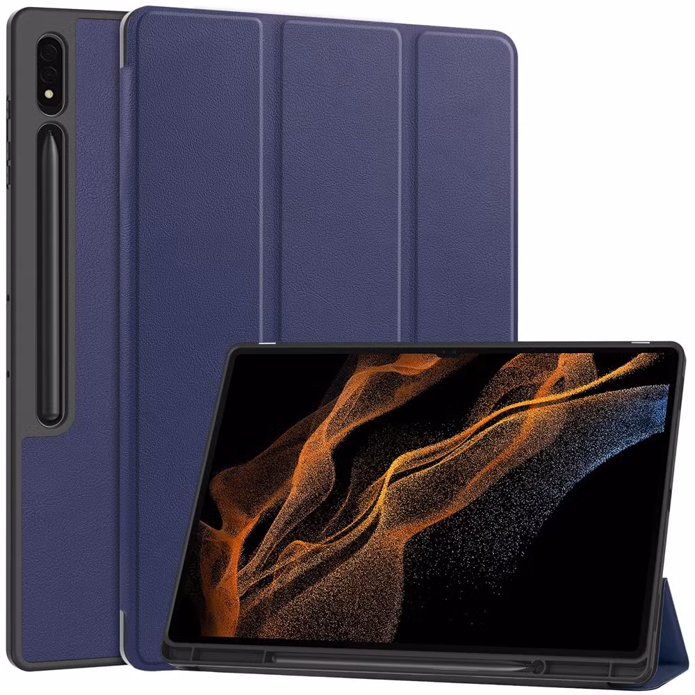 for Samsung Galaxy Tab S9 Ultra Soft TPU Tablet Case Smart Cover with Pencil Holder