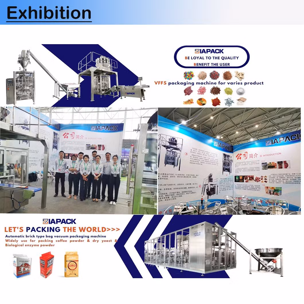 Factory Price Multi-Function Automatic Brick Bag Vertical Forming Filling Sealing Vacuum Packing (Packaging) Machine for Coffee Powder, Dry Yeast, Rice, Beans