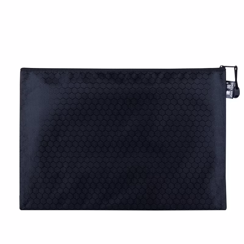 Customized High Quality Waterproof Soft Polyester Nylon Oxford Pouch Pocket Student Pencil Storage Profile Textbook Stationery File Folder Document Zipper Bag