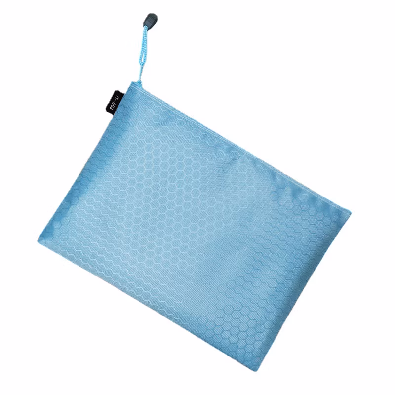 Customized High Quality Waterproof Soft Polyester Nylon Oxford Pouch Pocket Student Pencil Storage Profile Textbook Stationery File Folder Document Zipper Bag
