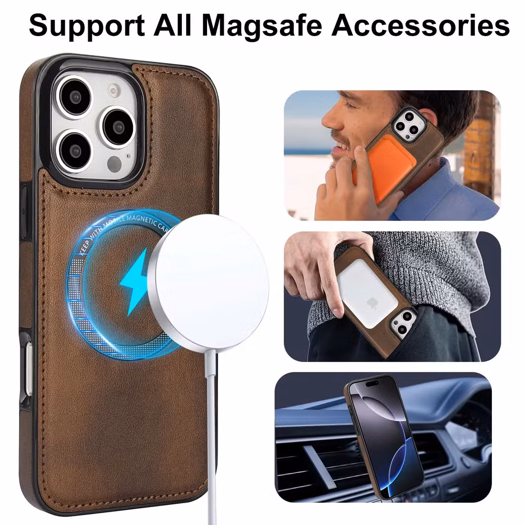 Leather Magnetic Mobile Phone Case for iPhone 16 PRO Max Case Camera Protection Mobile Phone Cases for iPhone 16 PRO Max