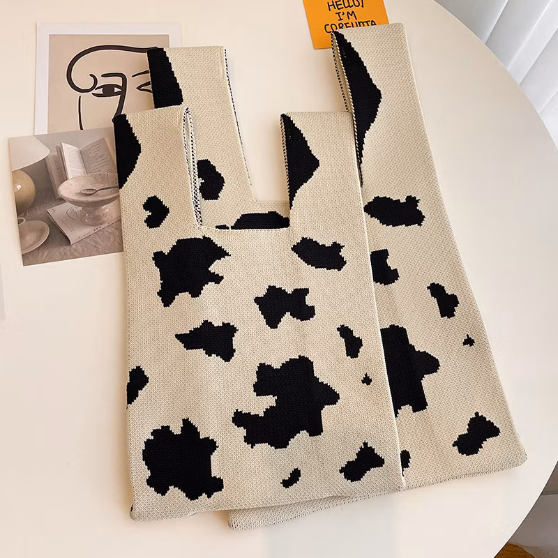 Sh2442 Crochet Storage Tote Bags Traveling Foldable Purse Cute Blank for Women Large Custom with Logo Hand Wholesale Handmade Checkerboard Knitted Bag