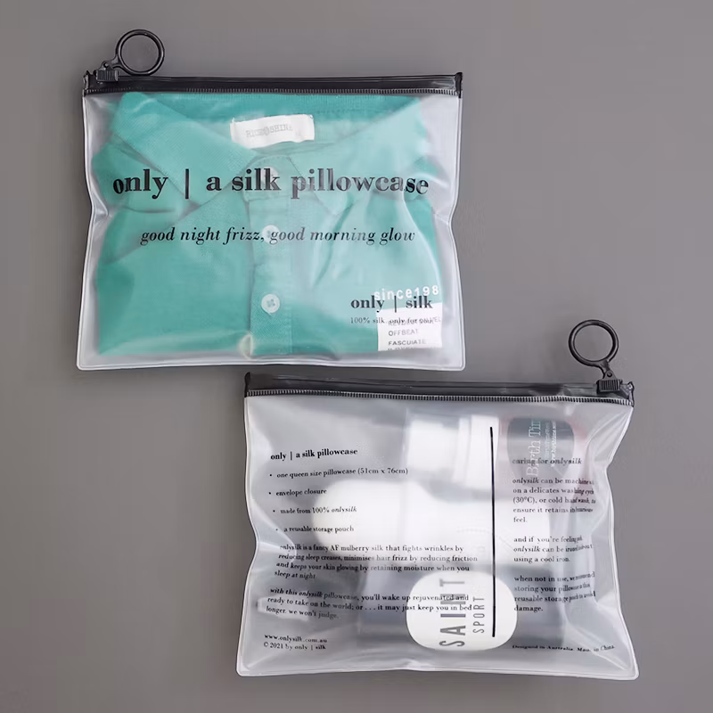 Waterproof PVC Frosted Zipper Bag Logo Customization Pencil Case Travel Cosmetic Bag