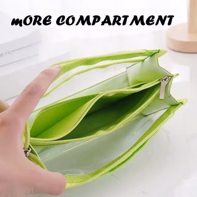 Clear PVC Pen Pencil Case with Zipper, Big Capacity PVC Pencil Bag Pouch Travel Bag Stationery Set for School Office