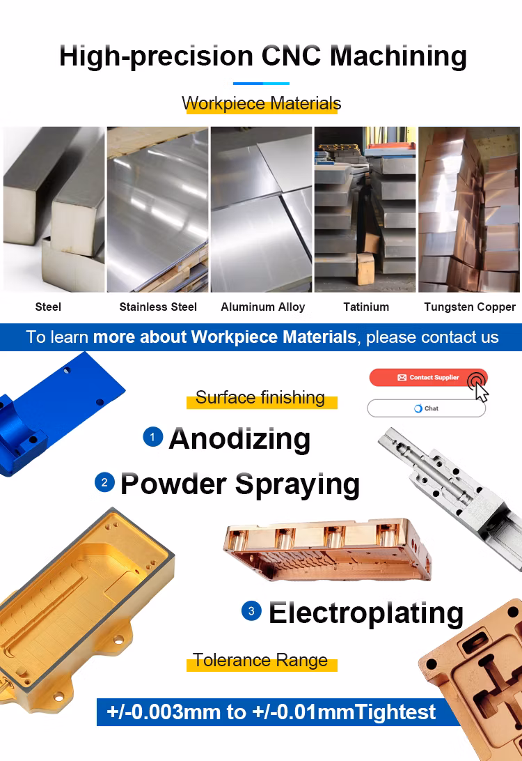 Customized Aluminum Stainless Steel Case Metal Machinery Motorcycle Auto Hardware Mechanical Semiconductor Industry Equipment CNC Machining Parts