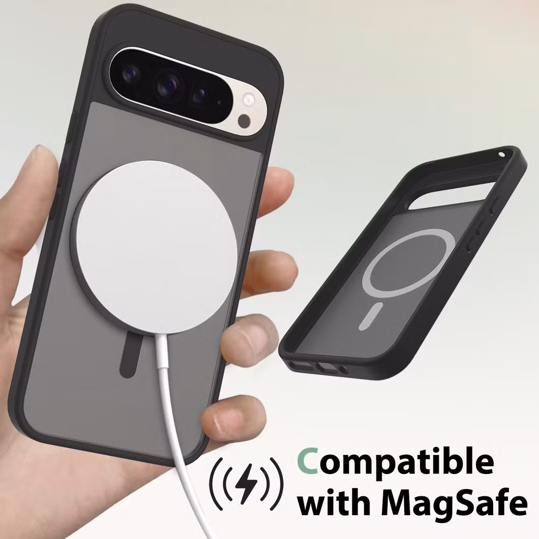 Anti-Drop Flexible TPU Bumper Matte Transparent Magnetic Phone Case for Google Pixel 9 PRO XL