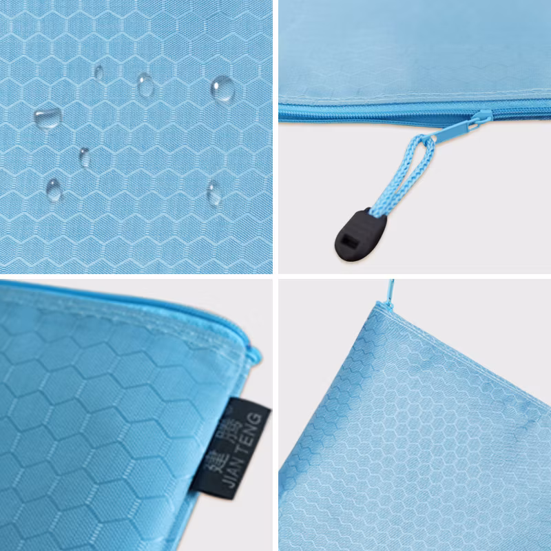 Customized High Quality Waterproof Soft Polyester Nylon Oxford Pouch Pocket Student Pencil Storage Profile Textbook Stationery File Folder Document Zipper Bag