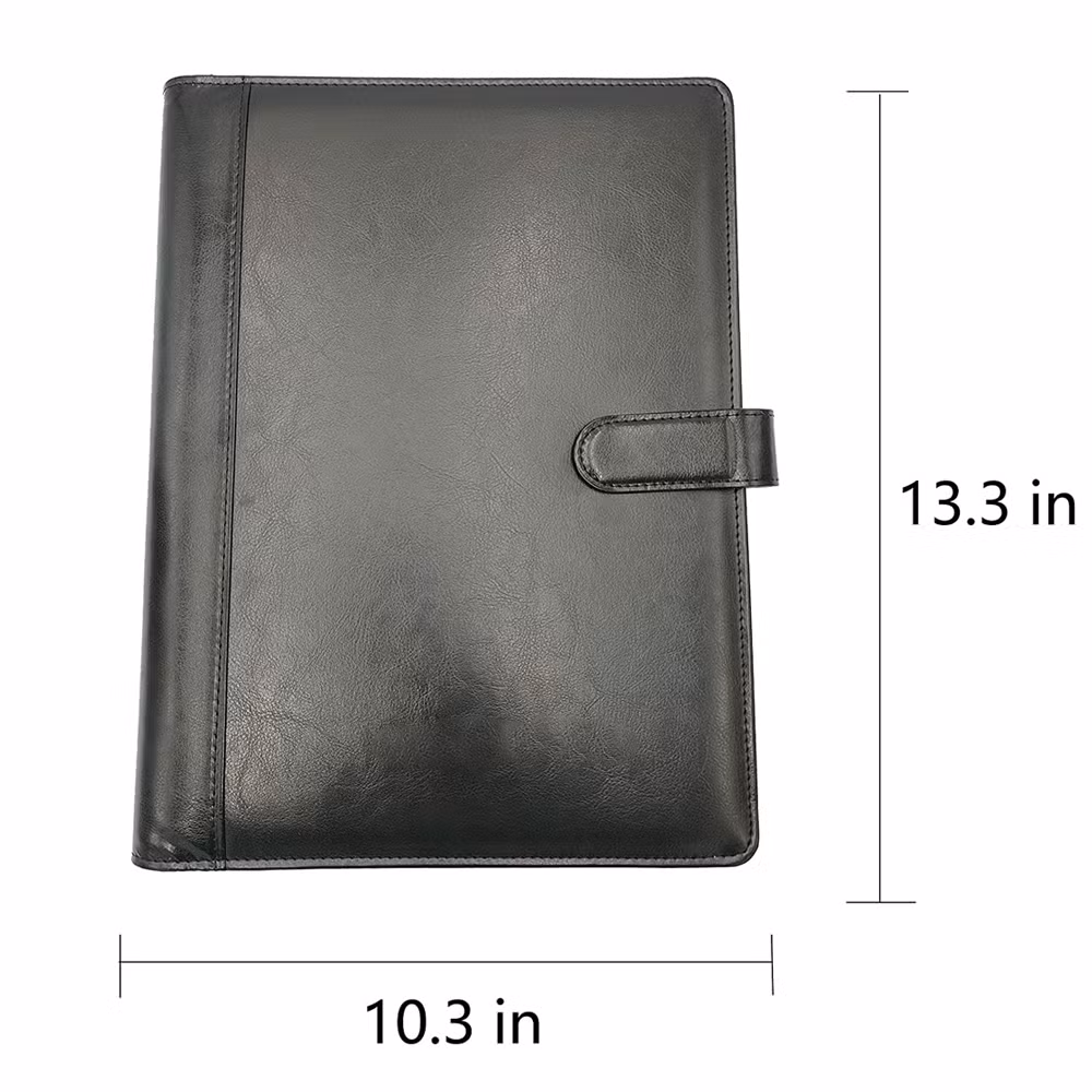 A4 File Folder 4 Rings Binder Portfolio Leather Custom Hotel Compendium Folders