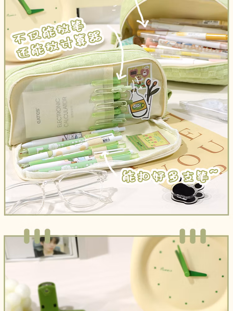Colorful Large Storage Pencil Case Pen Bag with Zipper Large Capacity Cosmetic Bag High Appearance Stationery Pen Pouch