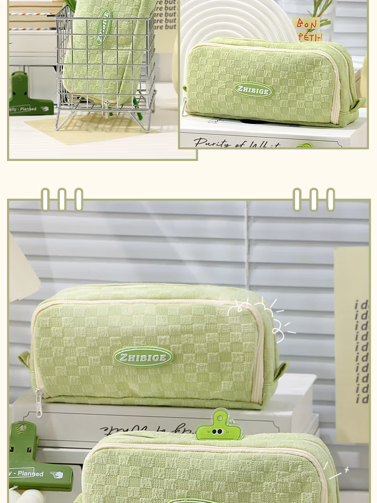 Colorful Large Storage Pencil Case Pen Bag with Zipper Large Capacity Cosmetic Bag High Appearance Stationery Pen Pouch