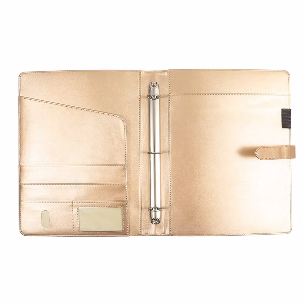Champagne 3 Rings Portfolio Elegant A4 Menu Cover Personalised Ring Binder Folder